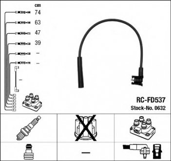 Комплект проводов зажигания NGK Spark Plug 0632 (фото 1)