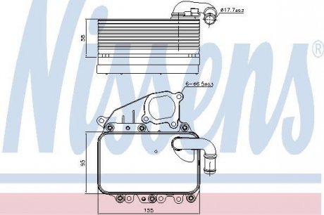 Масляный радиатор AUDI A 7 / S 7 (4G) (10-) 3.0 TDi Nissens A/S 91100 (фото 1)