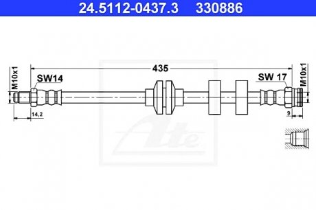 Тормозной шланг ATE 24.5112-0437.3