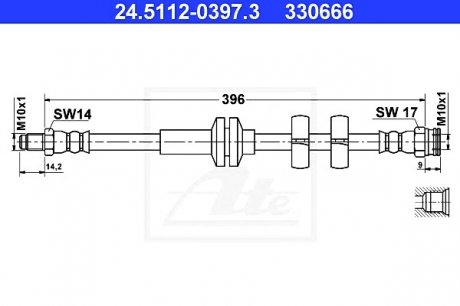 Тормозной шланг ATE 24.5112-0397.3