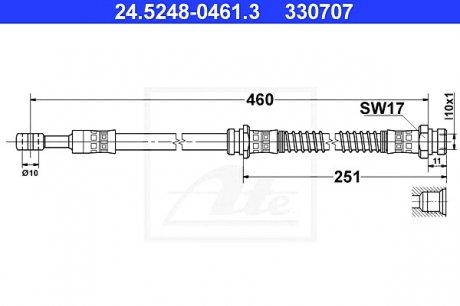 Тормозной шланг ATE 24.5248-0461.3