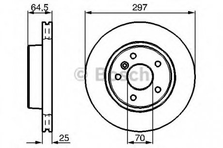 Диск гальмівний передн Лів/Прав LAND ROVER RANGE ROVER II 2.5D-4.6 07.94-03.02 BOSCH 0 986 478 483