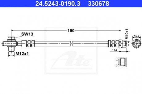 Тормозной шланг ATE 24.5243-0190.3
