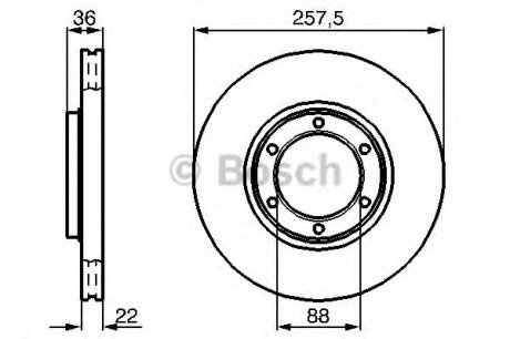 Тормозной диск BOSCH 0 986 478 596 (фото 1)