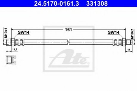 Тормозной шланг ATE 24.5170-0161.3