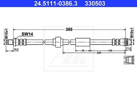 Тормозной шланг ATE 24.5111-0386.3