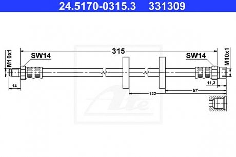Тормозной шланг ATE 24.5170-0315.3