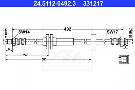 Тормозной шланг ATE 24.5112-0492.3