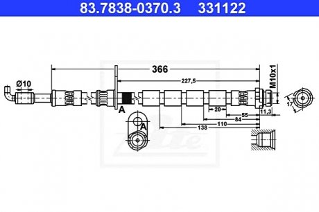 Тормозной шланг ATE 83.7838-0370.3