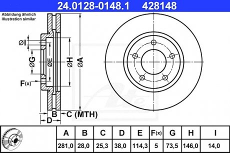 Тормозной диск ATE 24.0128-0148.1