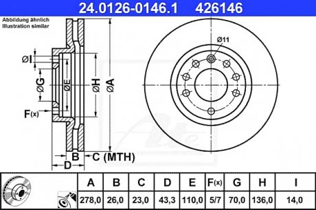 Тормозной диск ATE 24.0126-0146.1