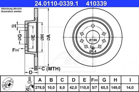 Тормозной диск ATE 24.0110-0339.1