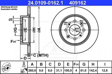 Тормозной диск ATE 24.0109-0162.1