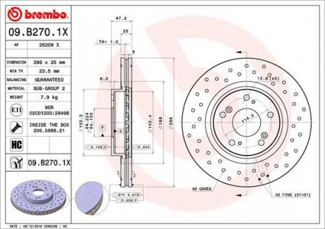 Гальмівні диски Brembo 09.B270.1X