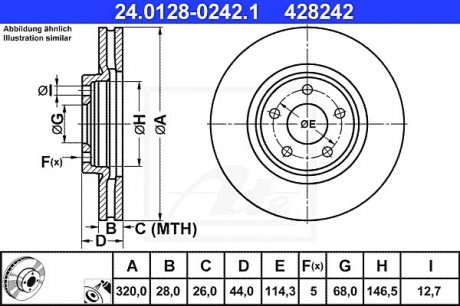 Тормозной диск ATE 24.0128-0242.1 (фото 1)
