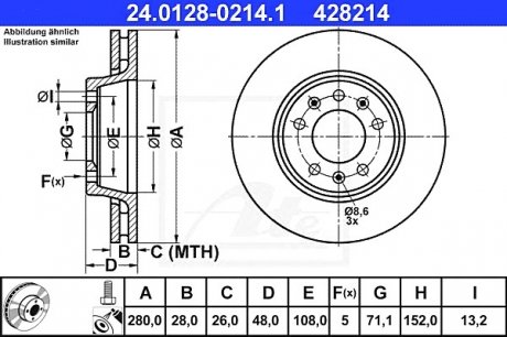 Тормозной диск ATE 24.0128-0214.1