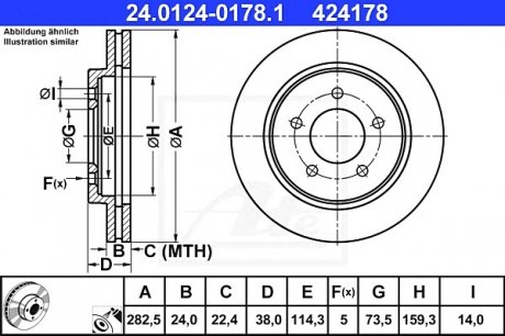 Тормозной диск ATE 24.0124-0178.1