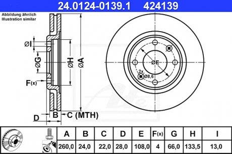 Тормозной диск ATE 24.0124-0139.1