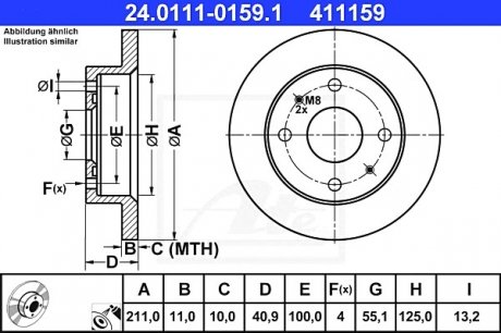 Тормозной диск ATE 24.0111-0159.1