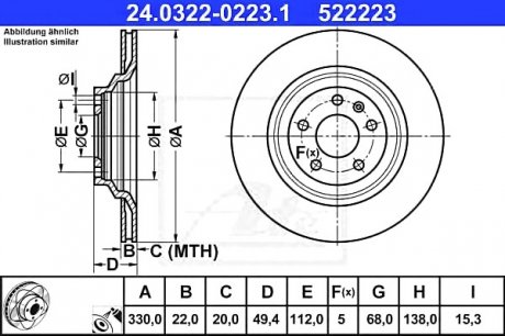 Тормозной диск ATE 24.0322-0223.1