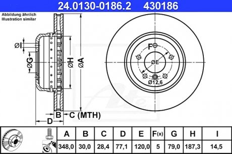 Тормозной диск ATE 24.0130-0186.2