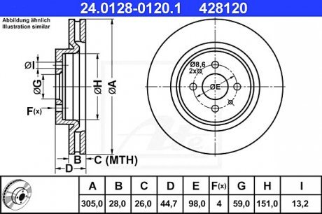 Тормозной диск ATE 24.0128-0120.1