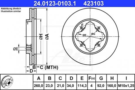 Тормозной диск ATE 24.0123-0103.1