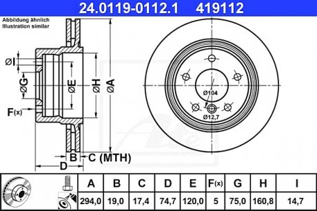 Тормозной диск ATE 24.0119-0112.1