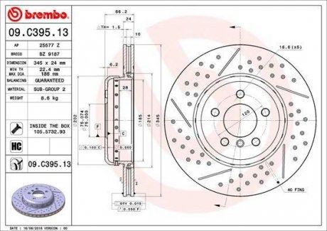 Тормозной диск Brembo 09.C395.13