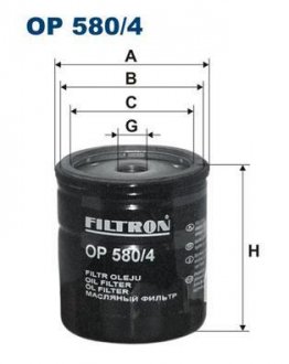 Масляный фильтр FILTRON WIX FILTERS OP580/4