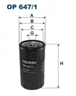 Масляный фильтр FILTRON WIX FILTERS OP647/1