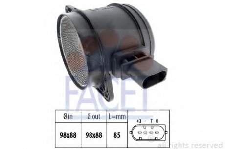 Витратомір повітря BMW 3/5/X3/X5 2.0/3.0 d 04-> 10.1348 Facet 101348