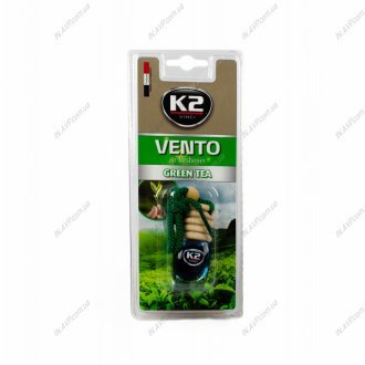 Автомобільний ароматизатор (освіжувач) повітря "зелений чай ", блістер / VINCI VENTO GREEN TEA 8ML K2 V452