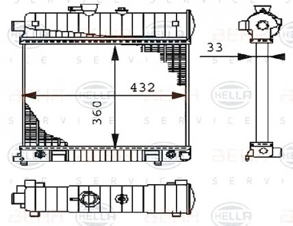 Радиатор охлаждения двигателя BEHR Behr-Hella 8MK 376 710-274