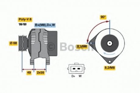 Генератор BOSCH 0 986 040 360