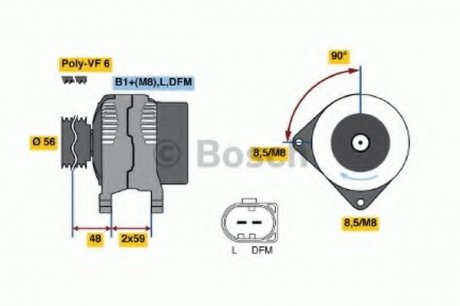 Генератор BOSCH 0 986 041 490