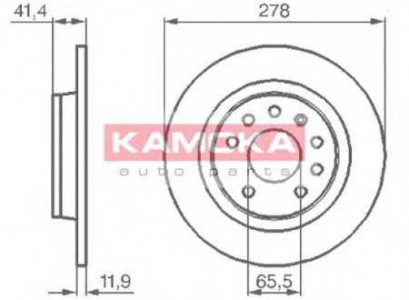 Тормозной диск KAMOKA 1032576 (фото 1)
