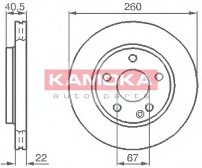 Тормозной диск KAMOKA 1032070 (фото 1)
