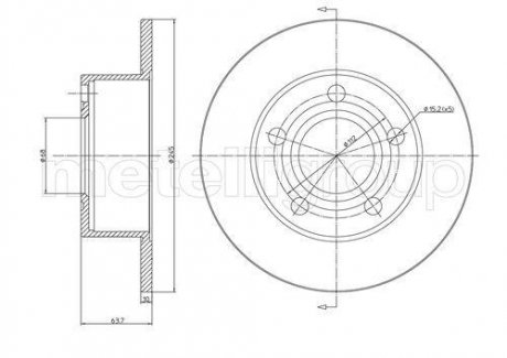 Гальмівний диск задн. Audi 100/A6/Passat/Superb (88-08) CIFAM 800-395C