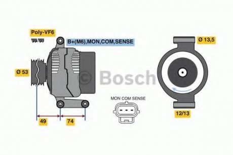 Генератор BOSCH 0 986 049 520