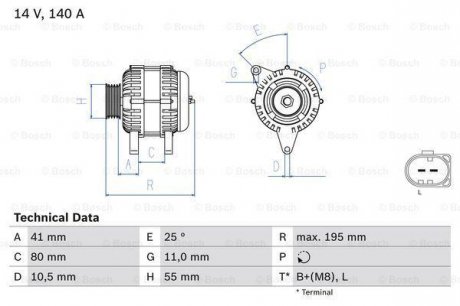 Генератор BOSCH 0 986 046 210