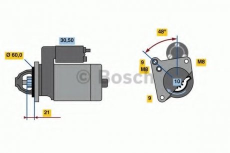 Стартер BOSCH 0 986 021 970