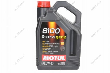Масло моторное 8100 X-Cess 5W-40 (4 л) Motul 368207