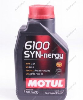 Масло моторное 6100 SYN-nergy 5W-30 (1 л) Motul 838311 (фото 1)