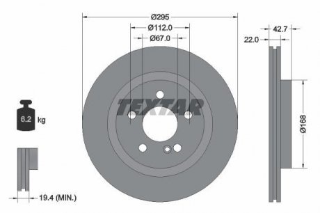 TARCZA HAMULCOWA PRO MERCEDES-BENZ CLA SHOOTING BRAKE X117 16> SZT Textar 92286903