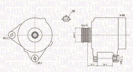 Alternator RENAULT MODUS/SCENIC/KANGOO/CLIO 1.5DCi 120A Magneti Marelli 063731860010