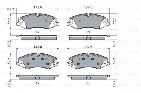 Колодки гальмівні дискові 0 986 494 980 BOSCH 0986494980 (фото 1)