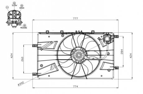 WENTYLATOR CHгODNICY CHEVROLET ORLANDO/CRUZE 1,4/1,8/1,7D NRF 47878