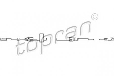 Трос, тормозной механизм рабочей тормозной системы TOPRAN 112 144 (фото 1)