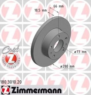 Тормозной диск ZIMMERMANN 180.3010.20 (фото 1)